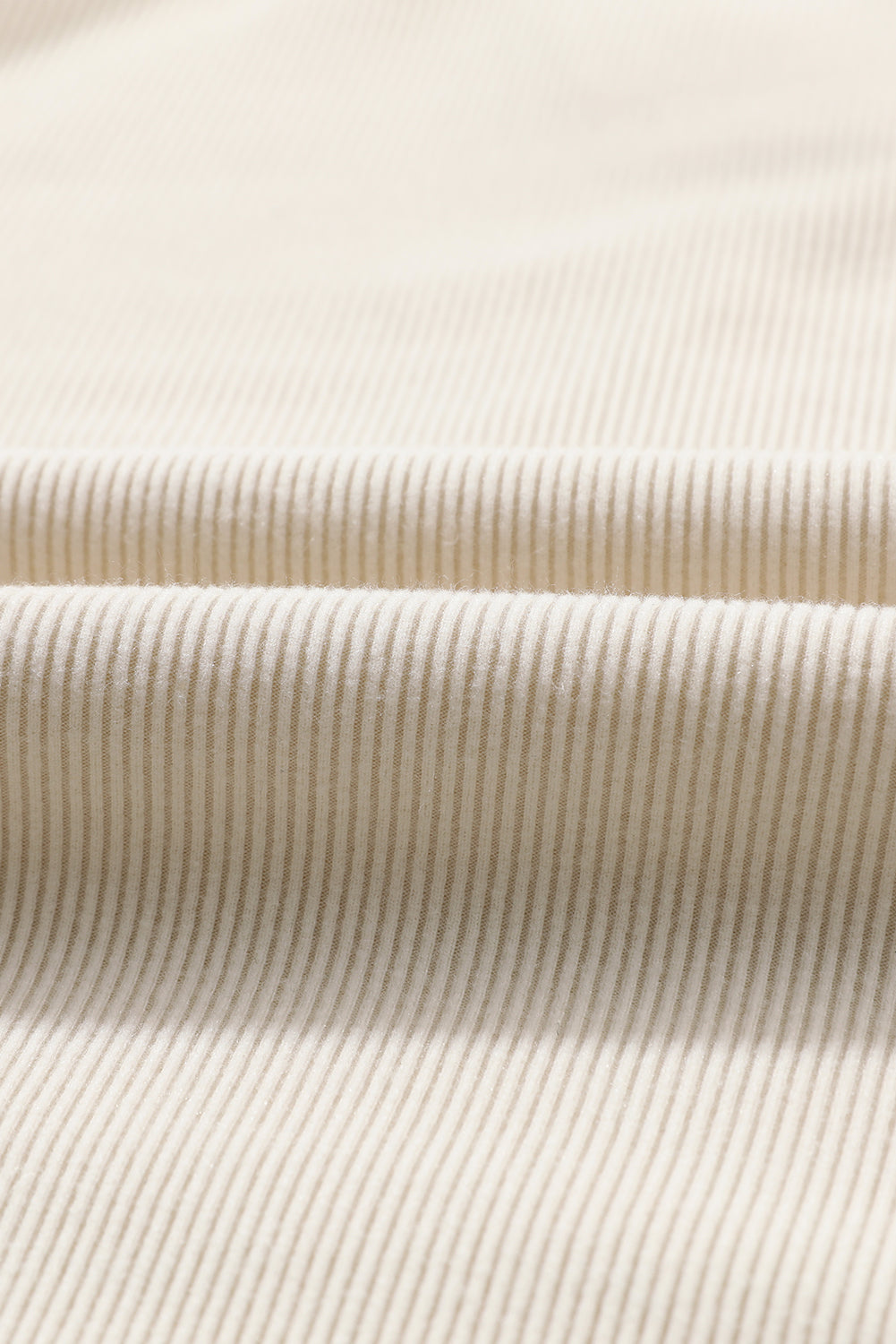 Solid Collared Pullover & Pants Set - Beige - fabric texture detail premium ribbed material